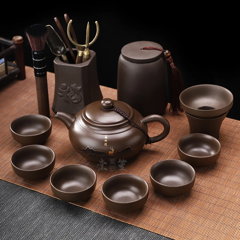 大容量紫砂茶壶仿古名家原矿纯手工泡茶壶家用功夫茶具紫朱泥单壶