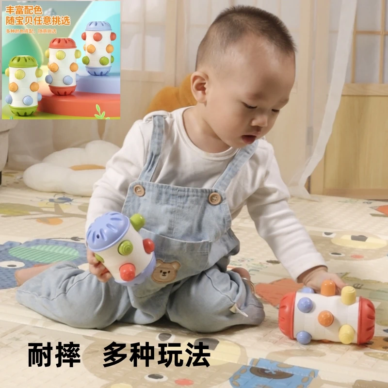 新生儿婴儿玩偶滚球滚筒BB棒宝宝手摇铃布摇铃手抓棒安抚益智玩具