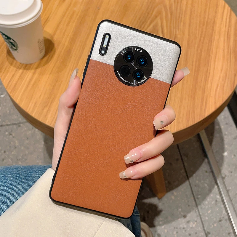 适用华为mate30/pro手机壳meta30Epro保护套简约拼色全包防摔外壳