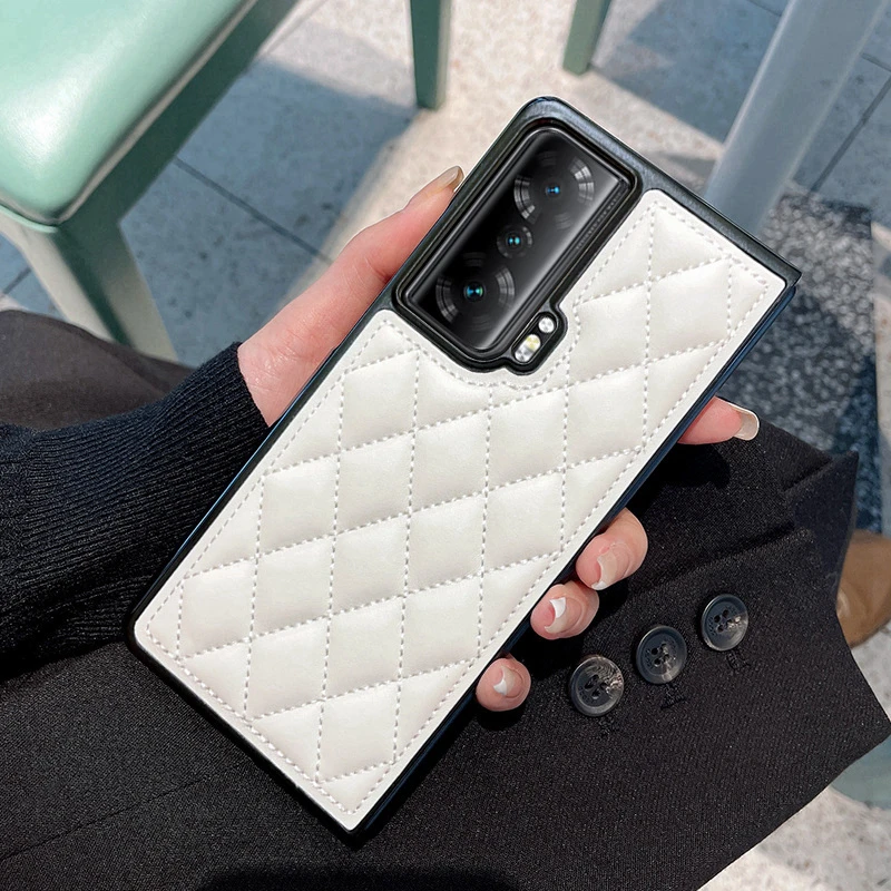 荣耀MagicVs手机壳Honor纯色菱格纹小香风VS至臻版折叠壳保护套潮