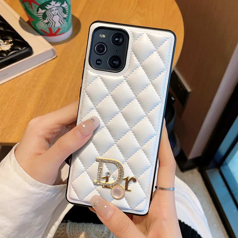 OPPO FindX3/Pro大牌时尚DR字母高级创意菱格FindX3Pro防摔手机壳