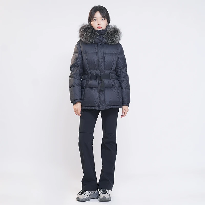 短款90白鹅绒羽绒服女款连帽百搭休闲加厚保暖22470-1