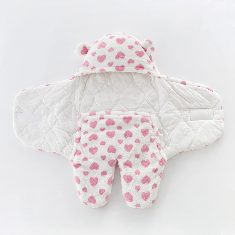 婴儿抱被冬加厚外出加大新生儿包被睡袋两用秋冬0-6个月防风抱毯