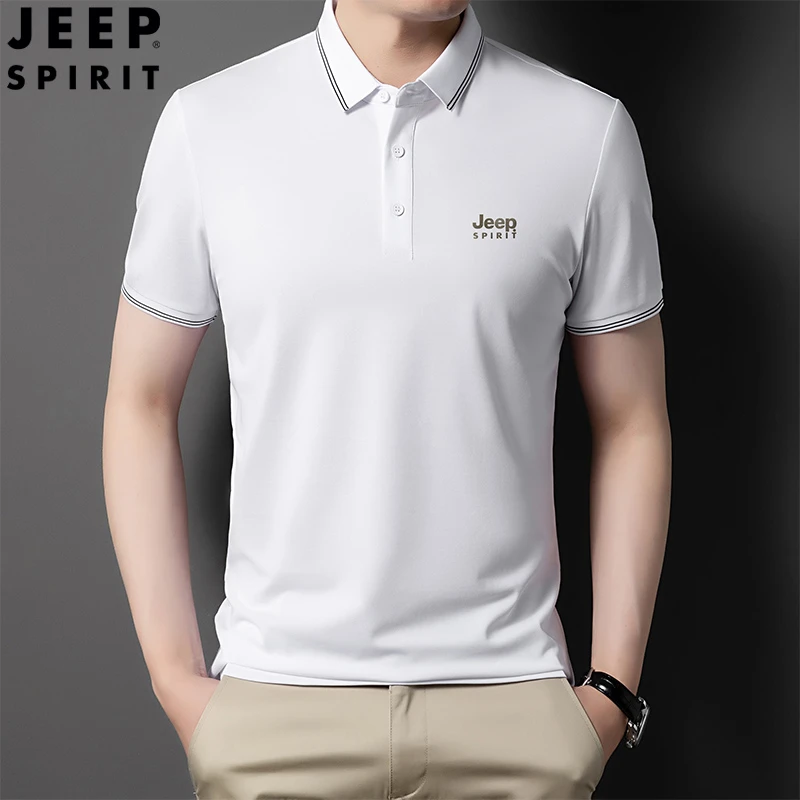 JEEPSPIRIT夏季新款翻领短袖t恤男士棉质舒适休闲商务Polo衫体恤