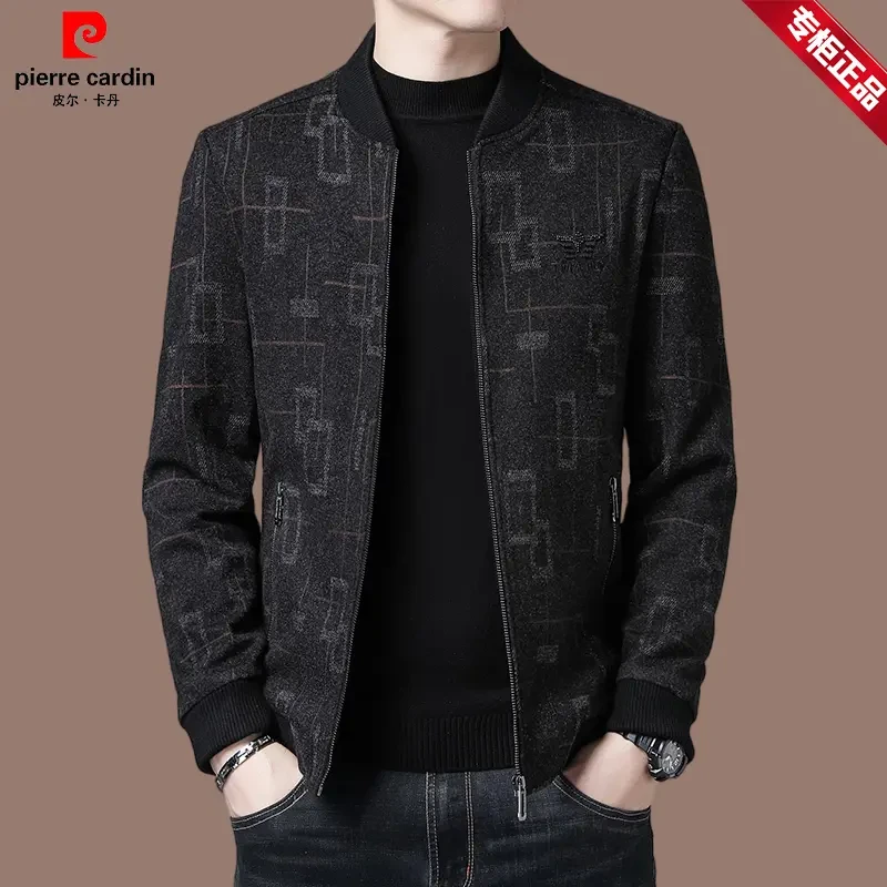 【皮尔卡丹 官方正品】秋季男士休闲男外套保暖可选韩版高档夹克男