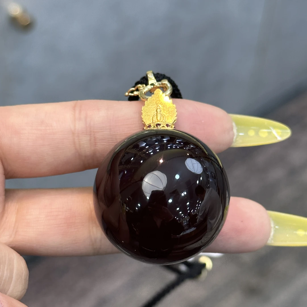 XP1711天然琥珀血珀吊坠33mm