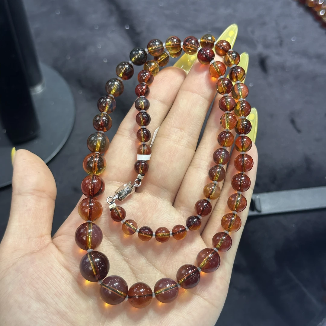 XP1402天然琥珀红蓝珀塔链5-13mm多样性发其一