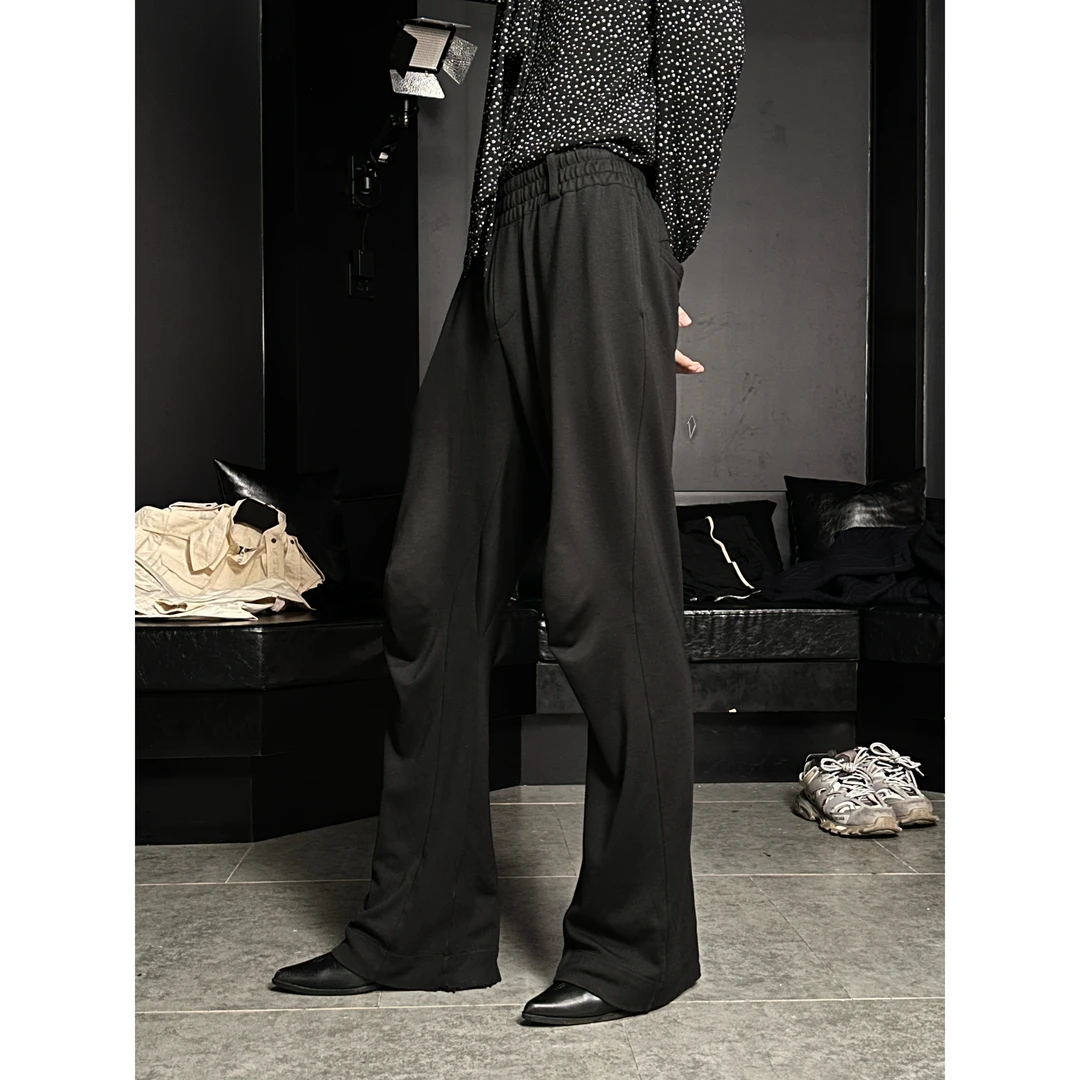 HECAITI ‘BABABOI’美国进口面料法式立裁微喇叭修身抽绳运动裤