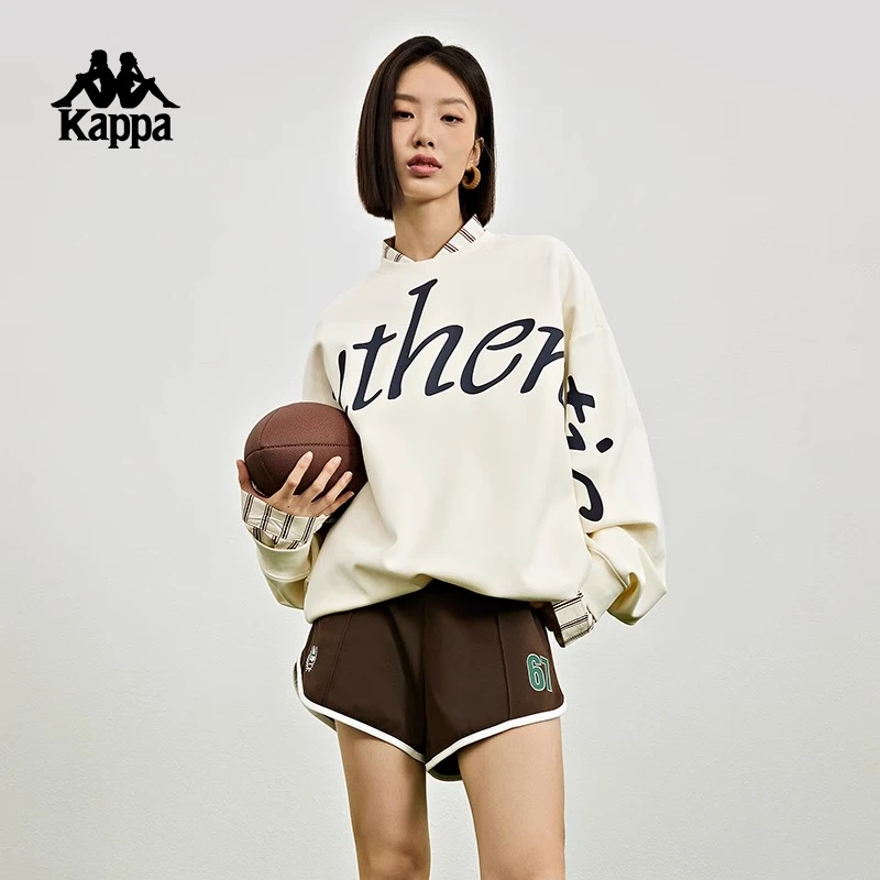 Kappa套头衫2024情侣男女复古运动卫衣字母印花圆领K0DZ2WT30D