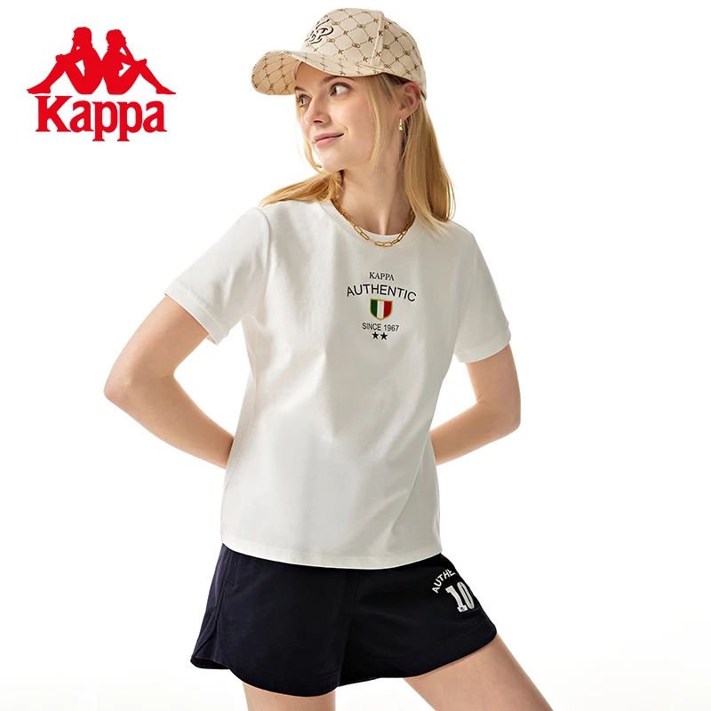 卡帕kappa短袖t恤女男高档短款上衣夏季运动潮牌女装洋气外出上衣