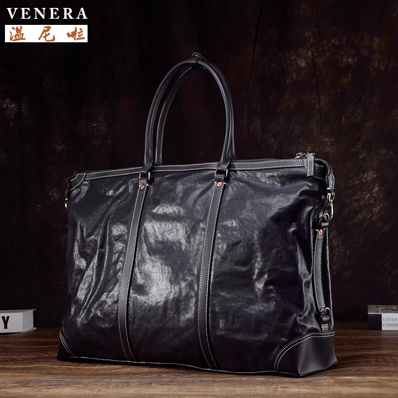 真皮旅行包牛皮手提包男大容量出差旅行袋单肩斜挎包休闲商务男包