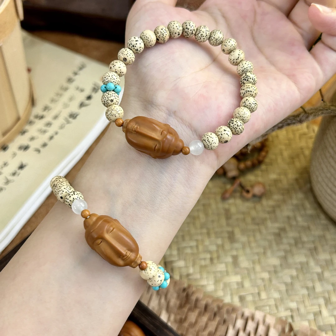 《书生》鸡油黄菩提手串 国风小众文玩复古显白秋季新品玉石手链