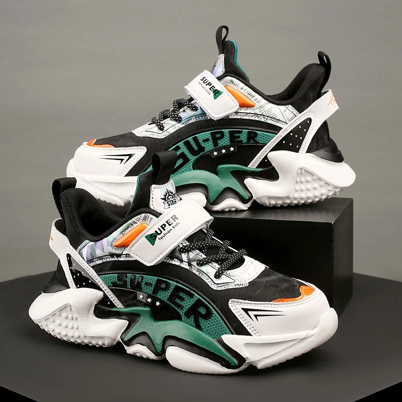 男童鞋子2023秋冬季新款皮面中大童男孩老爹鞋学生秋季儿童运动鞋