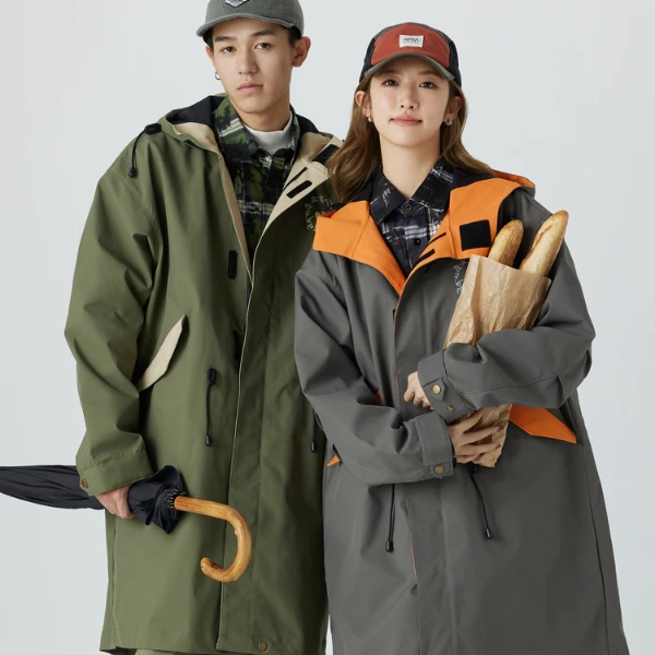 KAMA卡玛2025春季新款情侣户外中长款工装风衣外套2323741