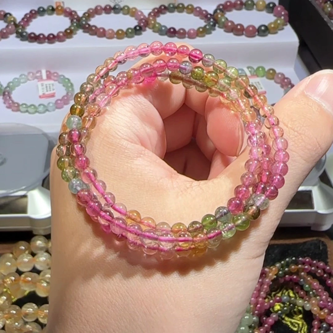 碧玺三圈艳色4mm+