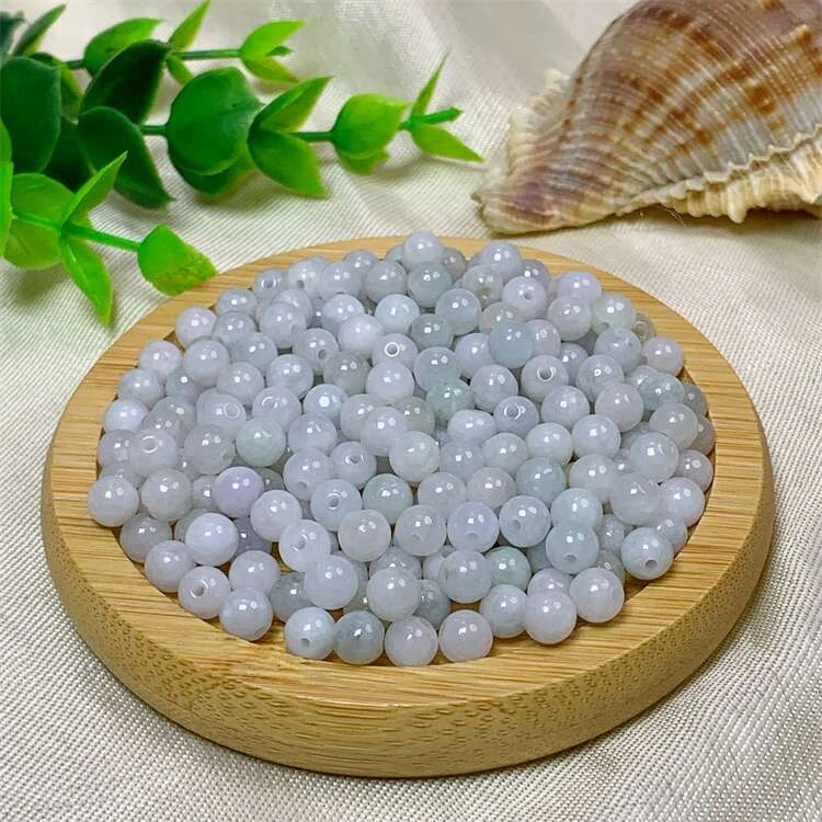 天然翡翠珠宝缅甸散珠项链毛衣链手串手链算盘珠圆珠三彩珠子