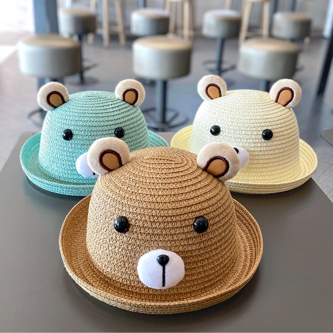 男宝宝帽子夏季男女童可爱草帽婴儿防晒遮阳渔夫凉帽儿童包出游夏