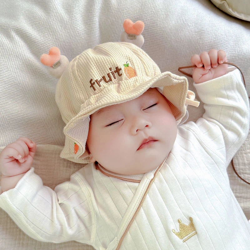 婴儿帽子秋冬款春秋季遮阳帽女宝宝婴幼儿韩版潮新生儿盆帽男童帽