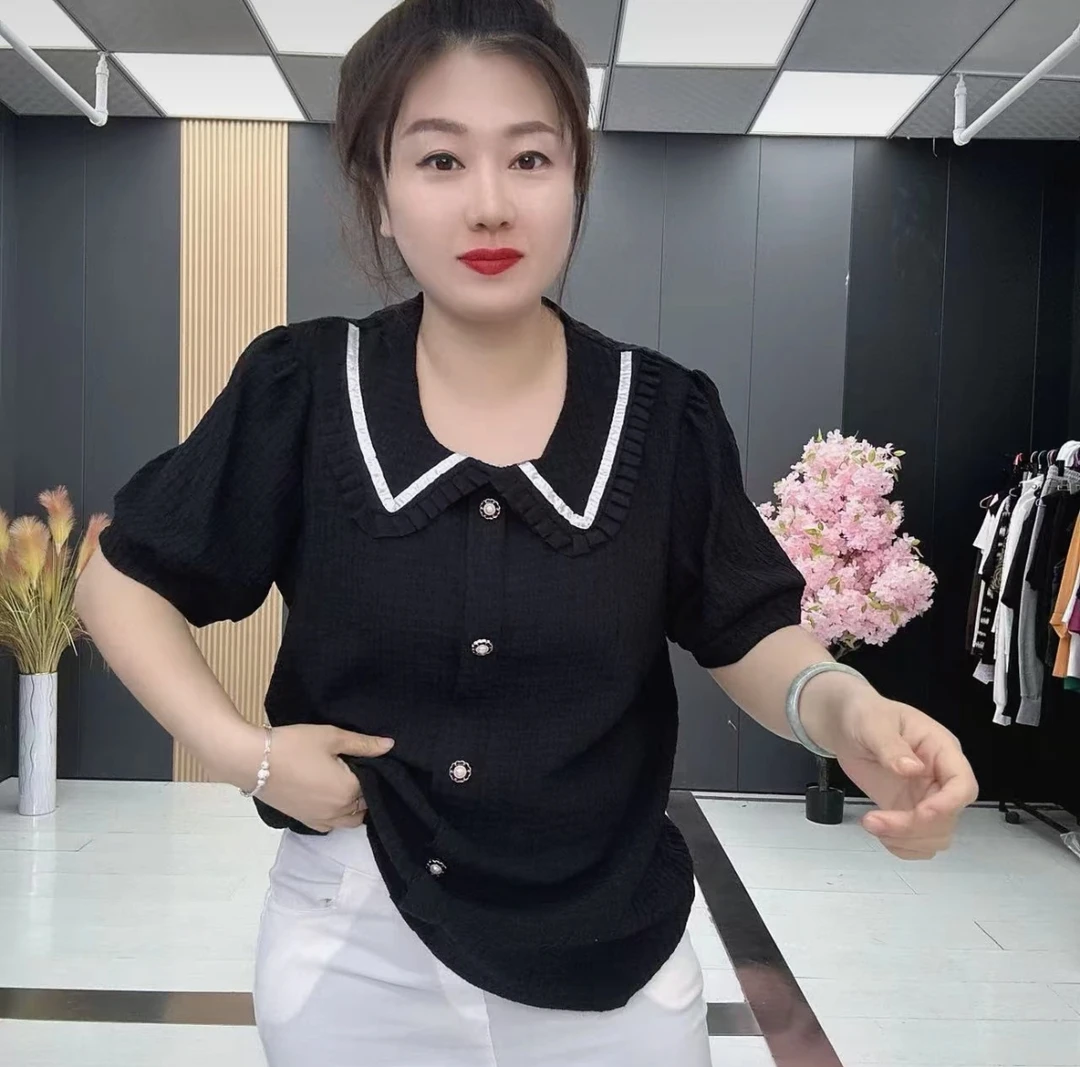 香风翻领半袖衫-MDD-6926