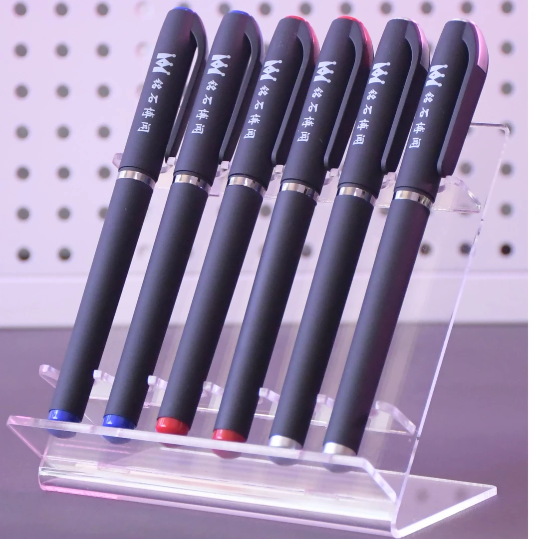 圆标黑红蓝签名笔商务办公设计0.5加粗学生日常练字硬笔大容量