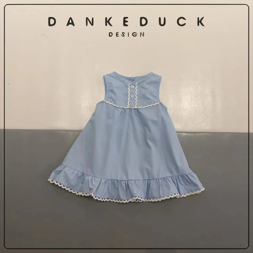 W-404173-韩版童装女童连衣裙夏季儿童小清新背心裙女宝宝