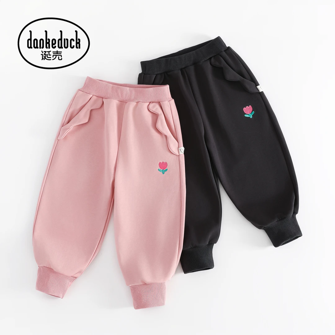 W-40590-儿童女童新款时尚休闲宽松束脚长裤子