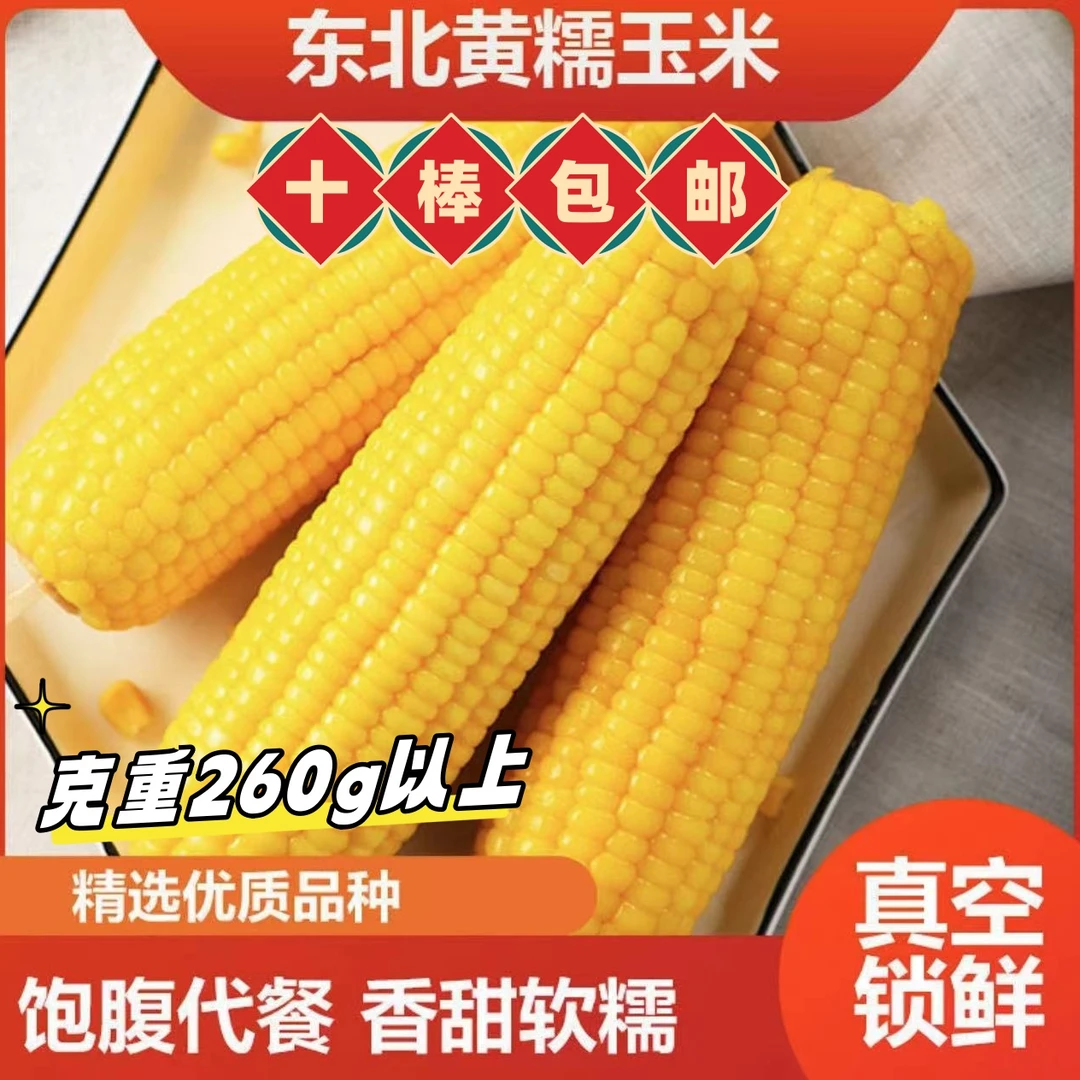 2023东北鲜糯黄玉米280克-300克8棒+赠2棒整箱6斤