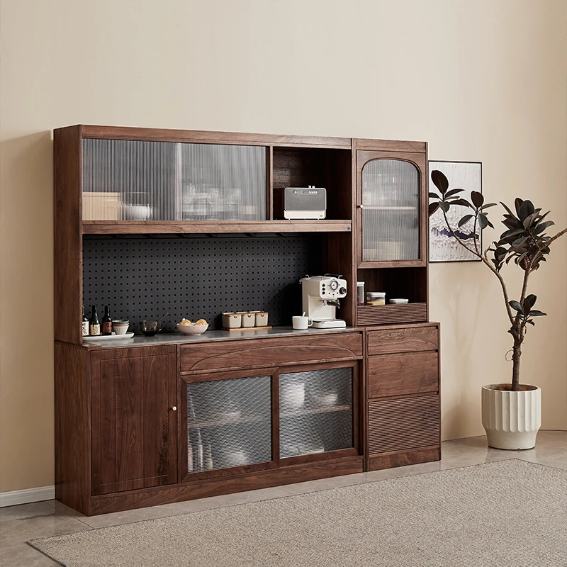 北欧实木餐边柜家用复古厨房橱柜客厅靠墙储物柜子日式茶水柜餐台