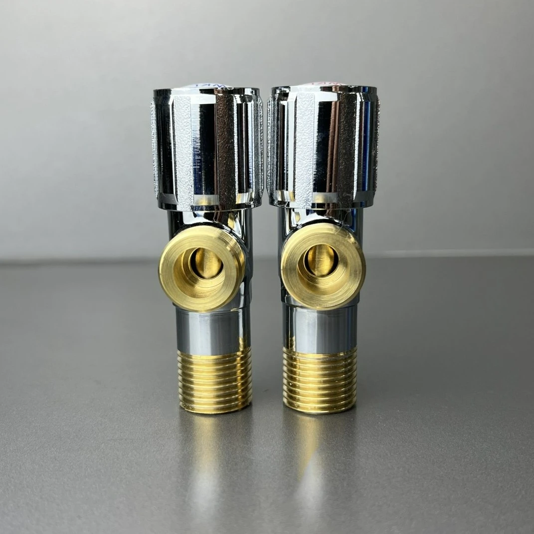 全铜黄铜八字轮防滑手轮三角阀陶瓷阀芯四分口冷热水通用加厚加重
