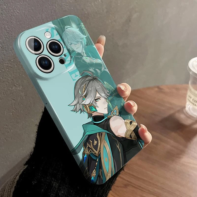 原神苹果15promax手机壳iphone14新款男13mini胡桃12pm菲林壳11钟