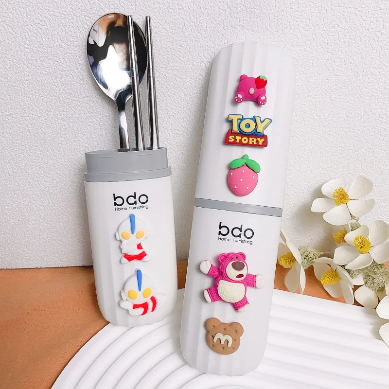 创意餐具盒空盒专用盒便携式收纳盒上学上班专用可爱环保餐具盒