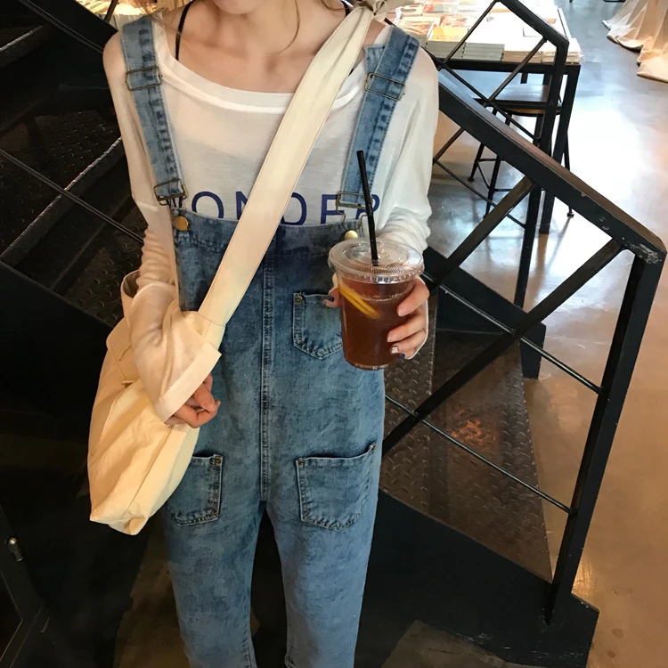 显瘦小个子休闲夏季背带裤减龄宽松韩版2