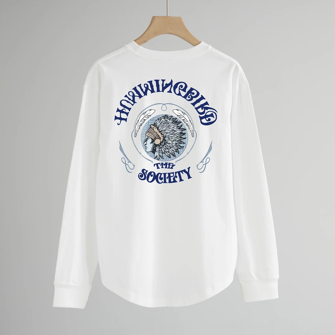 纯棉长袖t恤白色宽松外穿内搭纯棉百搭圆领男士长袖恤外穿白色T恤