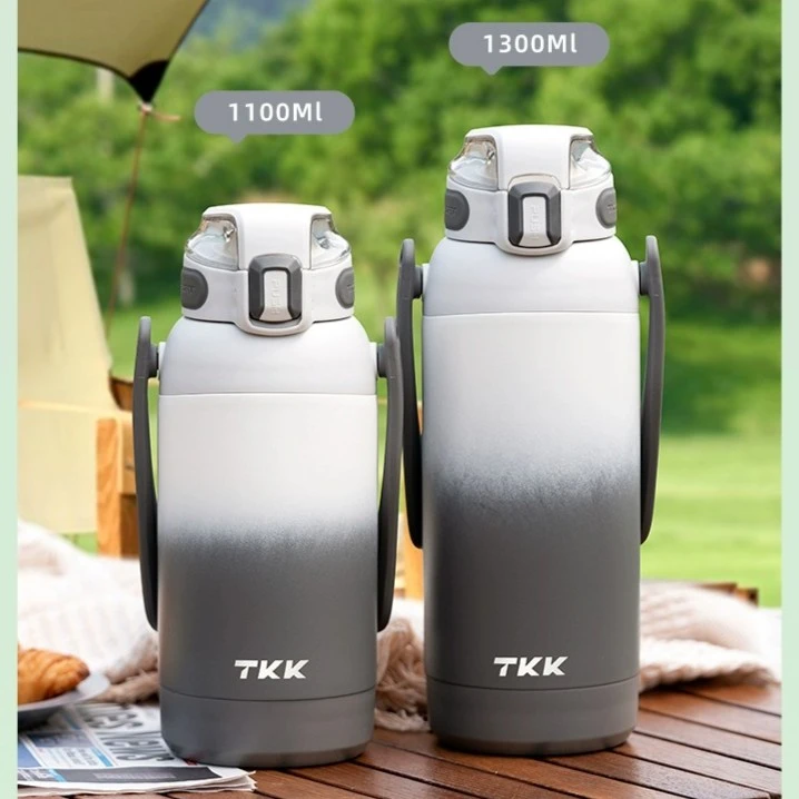 TKK手提旅行316不锈钢保温水杯超大便携式大容量户外运动健身水壶