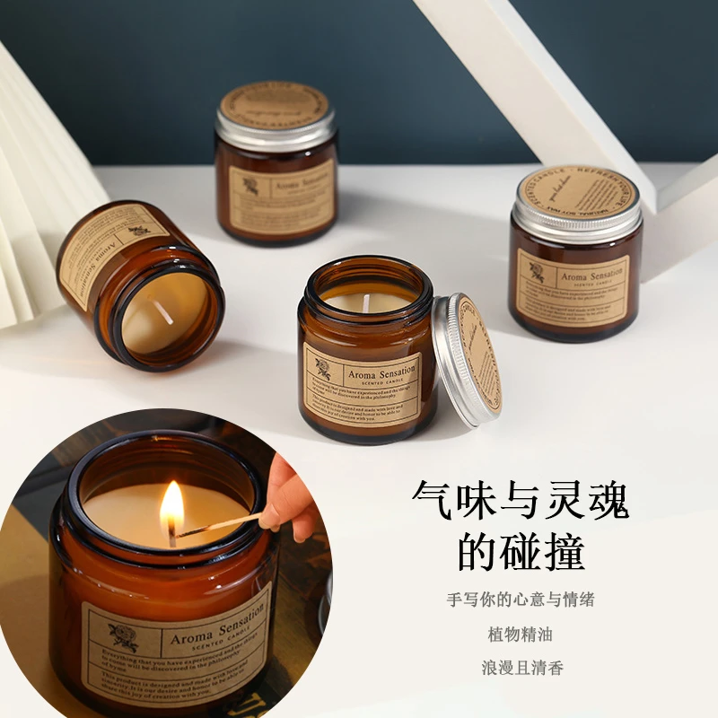 精油香薰蜡烛熏香安神助眠家用小众室内持久卧室睡眠浪漫情调香氛