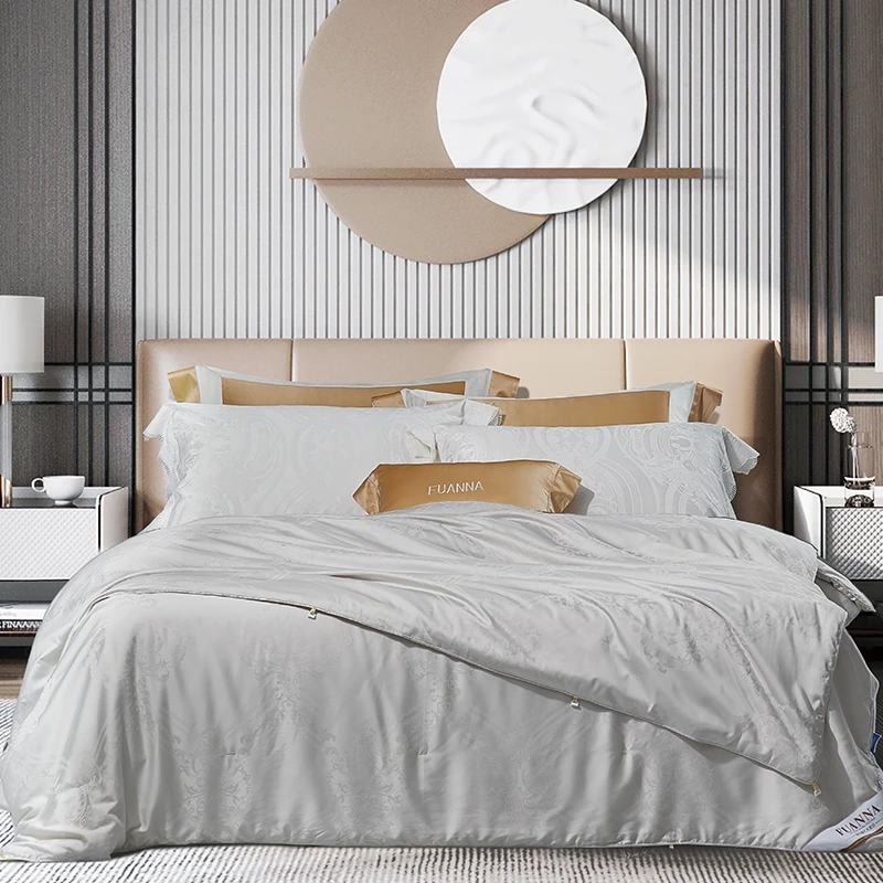 【专柜同款】富安娜轻奢简约提花舒适春秋野生蚕丝被芯甄雅