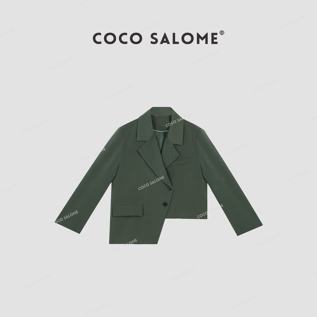 COCO SALOME①【雾霾季】夏季轻奢职业女装气质不对称小西装外套6256