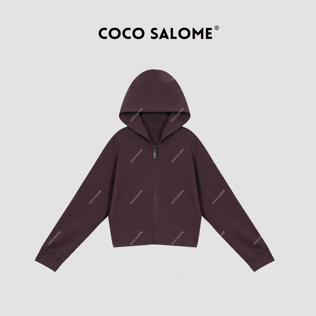 COCO SALOME①【紫云港】秋季女外套百搭短款松绒风连帽轻奢外套1995