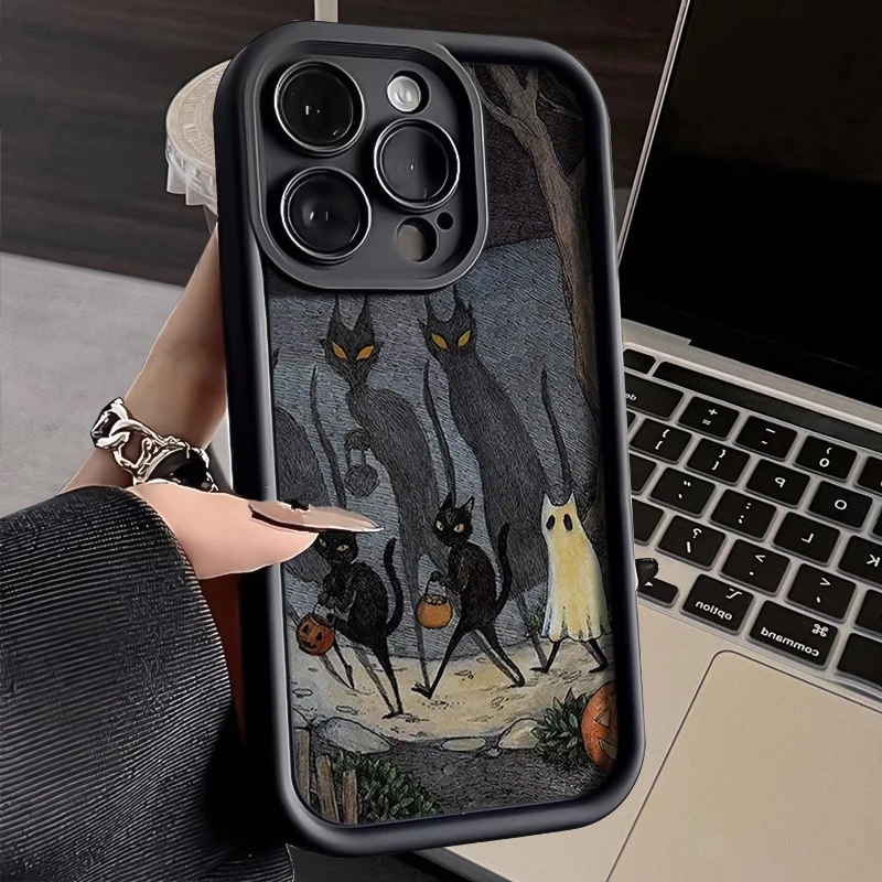 暗黑系黑猫iphone15promax苹果手机壳14新款华为oppo荣耀vivo小米