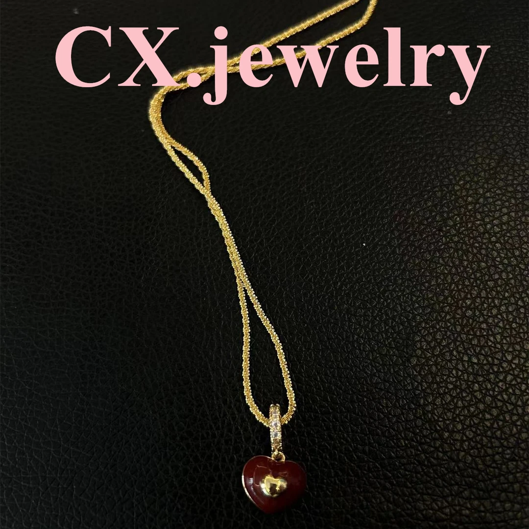 铜合金项链 红心吊坠项链 3020