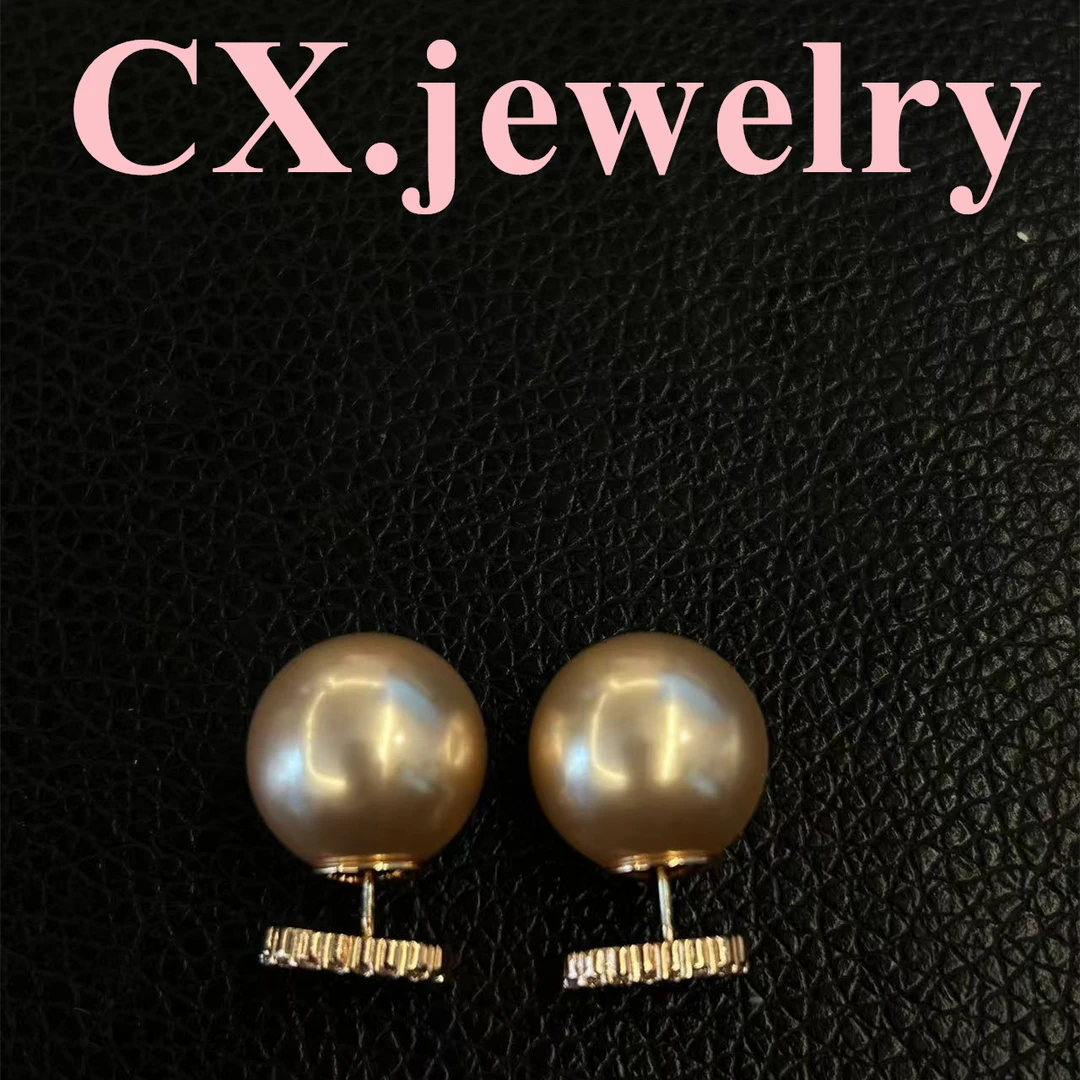 铜合金合成锆石耳饰 cd前后珠耳钉 8005