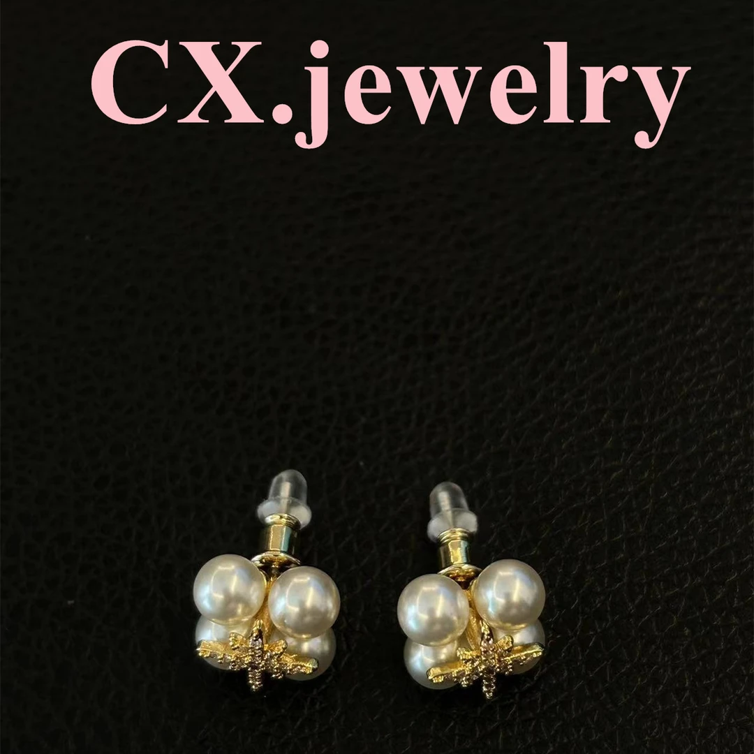 铜合金合成锆石耳饰 芒星珠珠耳钉8423