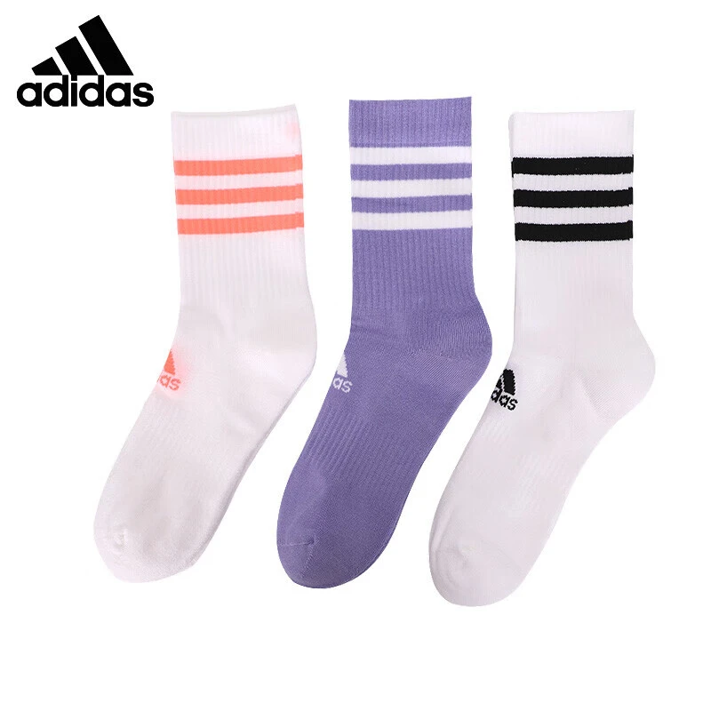 Adidas/阿迪达斯男袜女袜中筒袜运动袜户外时尚训练袜三双 HE4992