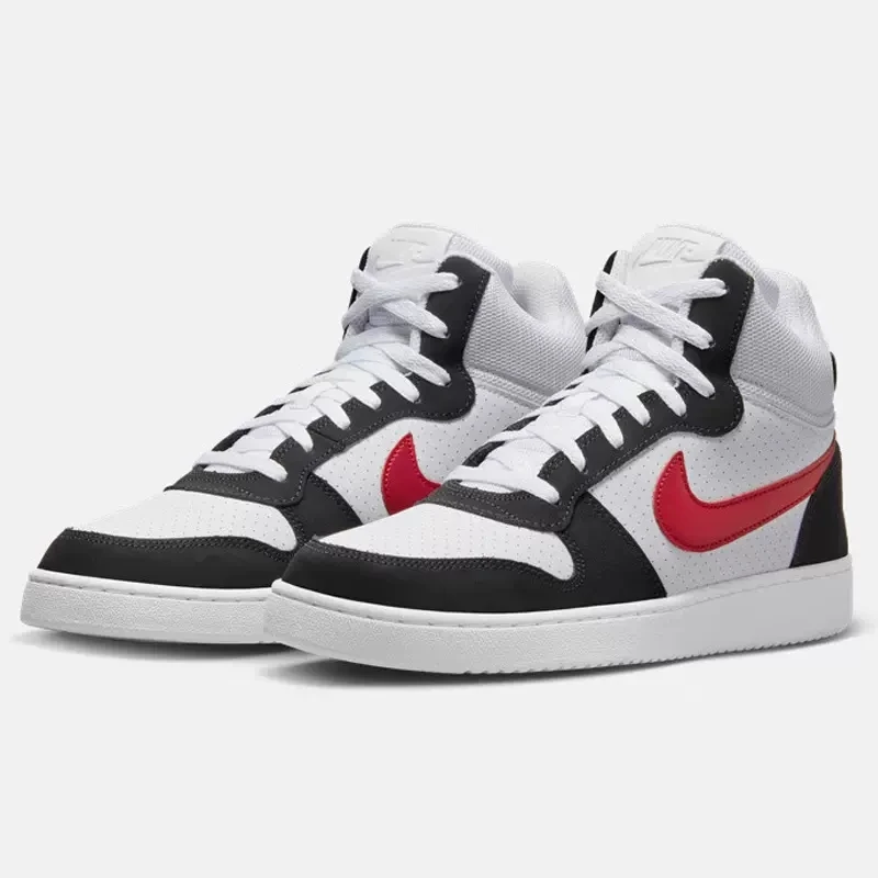 耐克Nike Court Borough 防滑减震耐磨 高帮板鞋 黑白838938-104
