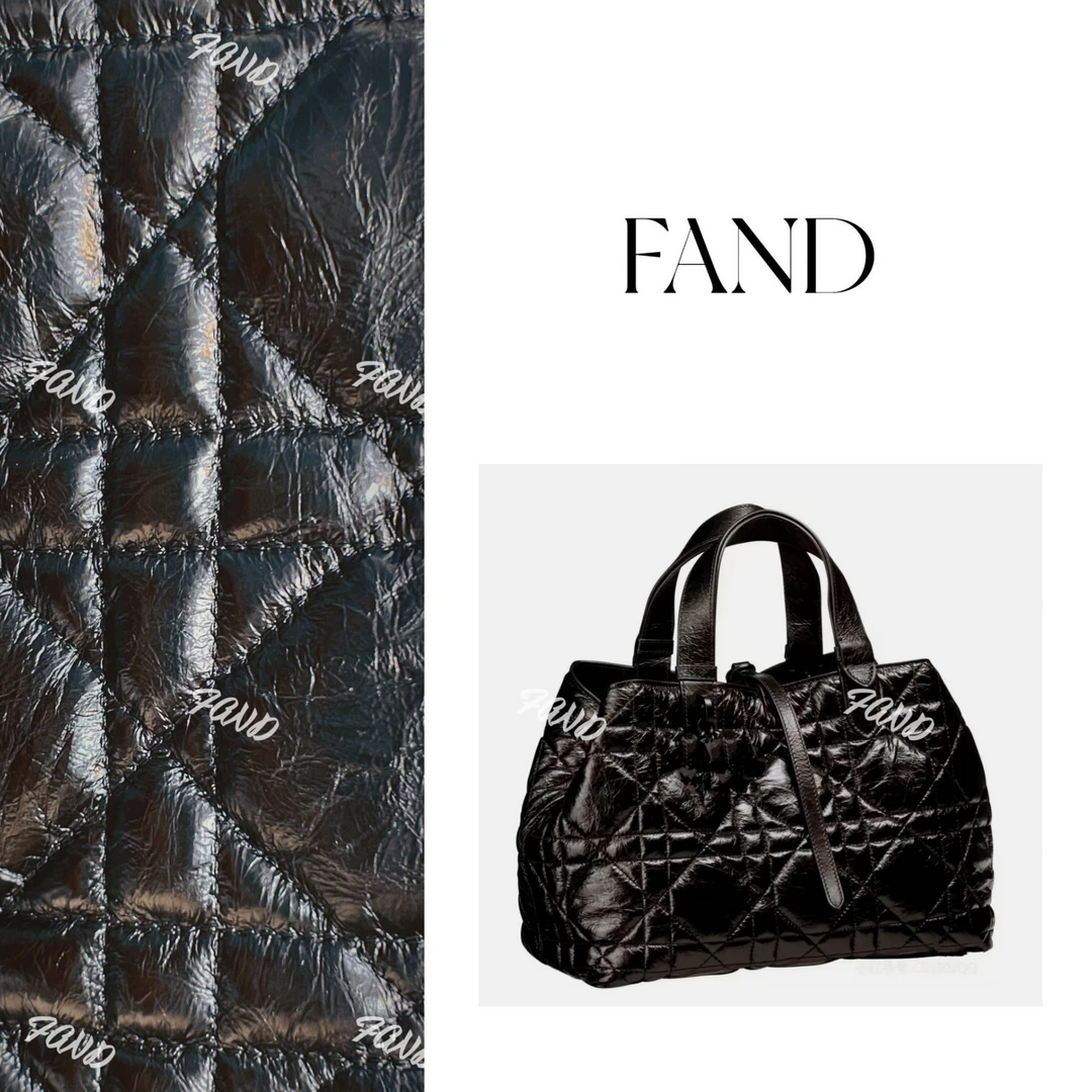 FAND 经典真皮大容量菱格爆裂纹单肩包购物袋