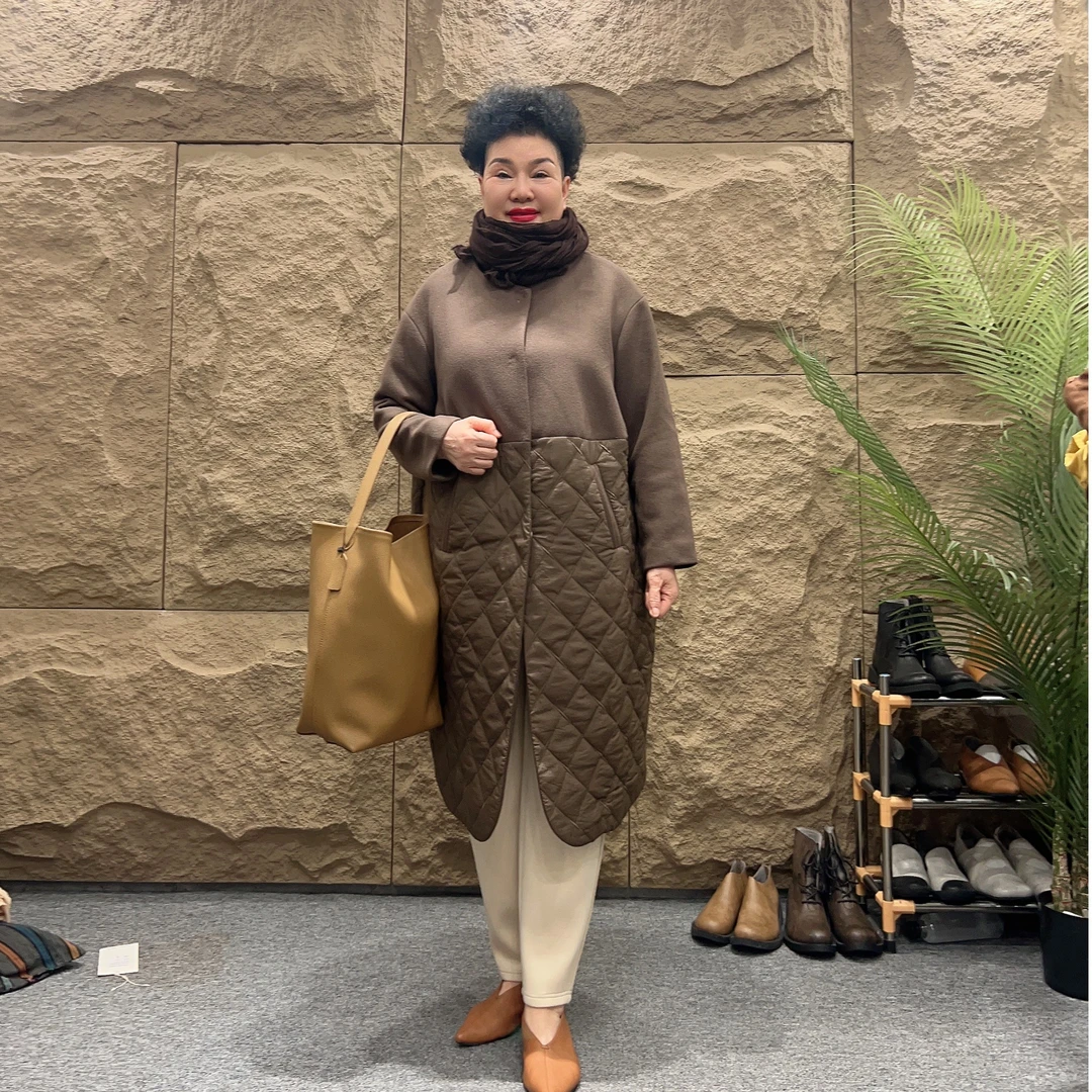 MZRY NIUJIE 2024冬季时尚中长款加厚宽松百搭保暖呢子外套