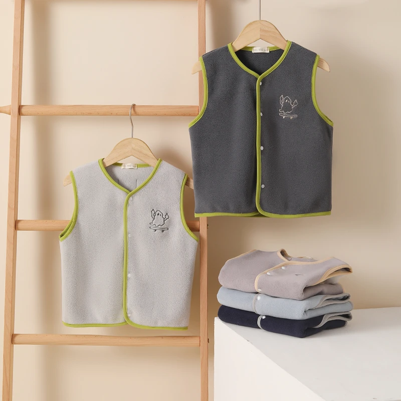 儿童加厚背心保暖男童内穿宝宝秋冬女童冬季外穿校服神器马夹双面