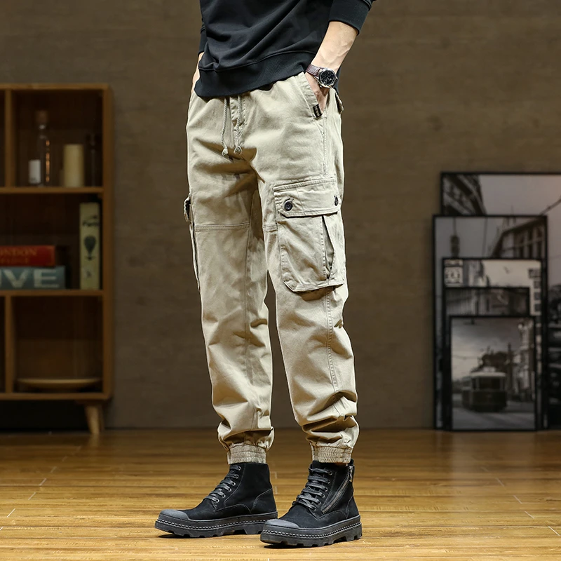 【春季上新】BJ-2202 男士春季新款休闲裤多口袋工装裤束脚长裤子