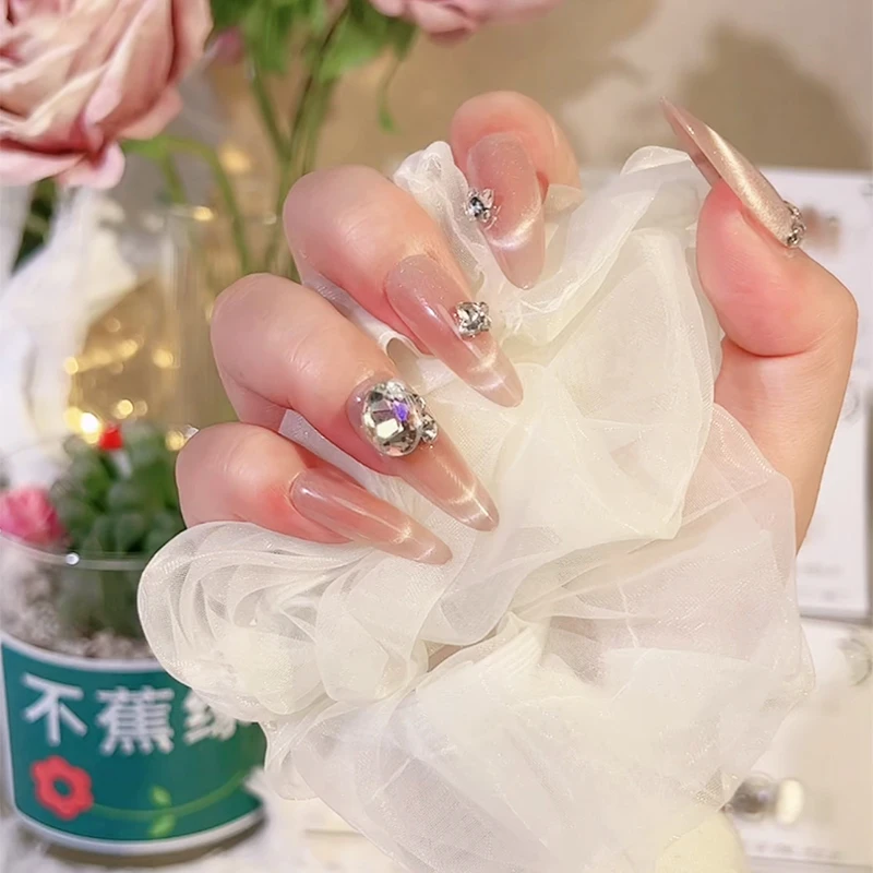 【星月神话】纯手工穿戴甲高级纯欲显白爆闪纯手工猫眼（10片装）