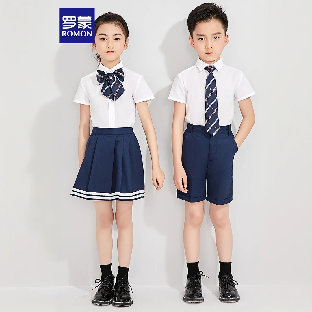 Romon/罗蒙儿童演出服夏装表演服幼儿园小学生合唱服套装，开学季